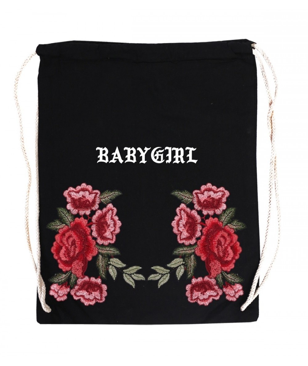 Czarny worek roses z napisem Baby Girl