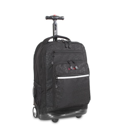 Plecak na kółkach JWorld Sundance Argyle Black - czarna walizka, plecak na kółkach, walizka czarna