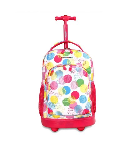 Plecak na kółkach JWorld Sunny speckle kółka - modny plecak na kółkach dla dziewczyny, kolorowy plecak na kółkach