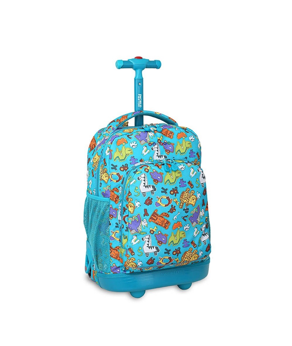 Plecak na kółkach JWorld Sunny Aniphabets - zwierzątka - modny plecak na kółkach dla dzieci