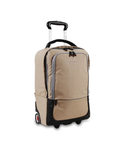 Plecak na kółkach JWorld Sway Sand - beżowy - beżowy plecak na kółkach, damska walizka, elegancka walizka