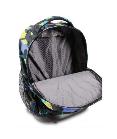 Plecak na kółkach JWorld Sunrise cubes trójwymiarowa abstrakcja - plecak na kółkach dla chłopaka, modny plecak na kółkach