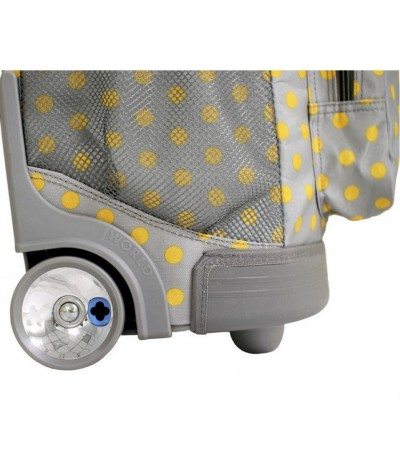 Plecak na kółkach JWorld Sunrise candy buttons kropki - fajny plecak na kółkach, modny plecak na kółkach