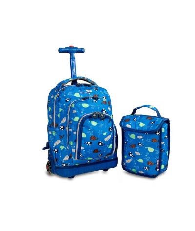 Plecak na kółkach JWorld Lollipop Seaworld - ocean - modny plecak na kółkach dla chłopaka, fajny plecak na kółkach