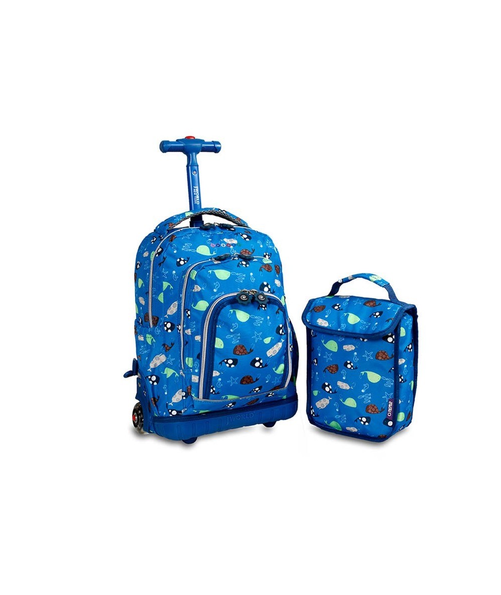 Plecak na kółkach JWorld Lollipop Seaworld - ocean - modny plecak na kółkach dla chłopaka, fajny plecak na kółkach