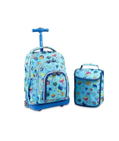Plecak na kółkach JWorld Lollipop Jungle - dżungla - modny plecak na kółkach, fajny plecak na kółkach dla dziecka