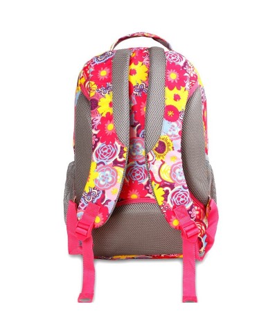 Plecak JWorld Campus Cornelia Poppy Pansy - kolorowe kwiaty - plecak w kwiaty dla dziewczyny, plecak na lato