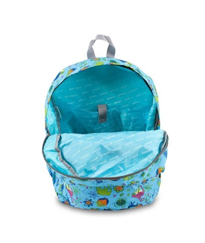 Plecak JWorld Campus Oz Jungle - dżungla - modny plecak dla pierwszaka, plecak dla ucznia, modny plecak, niebieski plecak