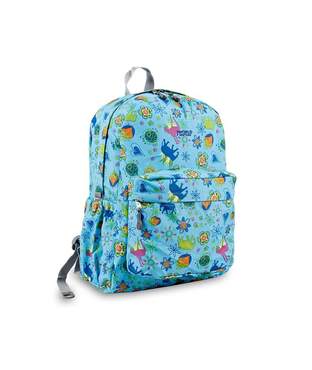 Plecak JWorld Campus Oz Jungle - dżungla - modny plecak dla pierwszaka, plecak dla ucznia, modny plecak, niebieski plecak