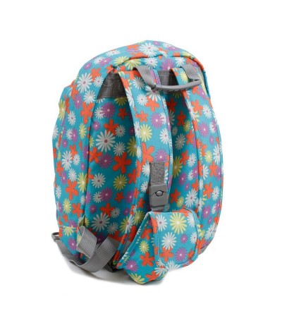 Plecak JWorld Lakonia Spring - wiosna - plecak w kwiaty, niebieski plecak w kwiaty, plecak florystyczny, plecak dla dziewczyny
