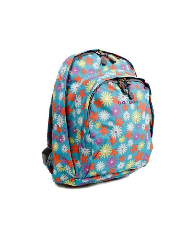 Plecak JWorld Lakonia Spring - wiosna - plecak w kwiaty, niebieski plecak w kwiaty, plecak florystyczny, plecak dla dziewczyny
