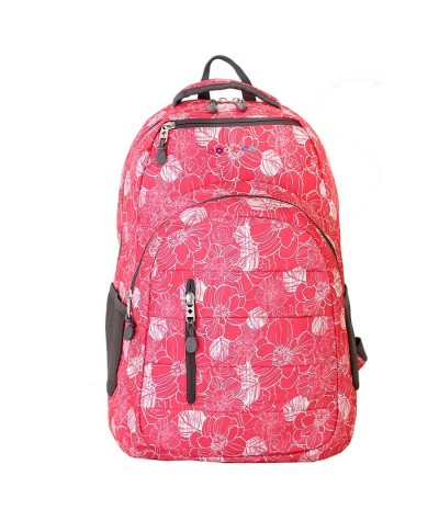 Plecak JWorld Carmen Aloha - różowy w kwiaty - plecak dla dziewczyny, modny plecak dla dziewczyny, różowy plecak