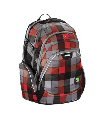 Plecak szkolny Red District - Coocazoo JobJobber 2 - czerwono-czarna krata - mocny plecak szkolny, zdrowy plecak do szkoły