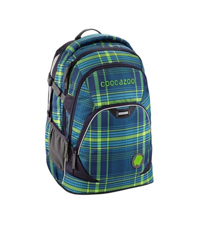 Plecak szkolny Walk The Line Lime Coocazoo Evverclevver 2 - zielona kratka - solidny plecak do szkoły dla chłopaka, mocny plecak