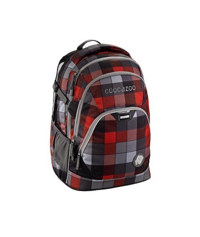 Plecak szkolny Red District - Coocazoo Evverclevver 2 - czerwono-czarna krata - solidny plecak szkolny, zdrowy plecak