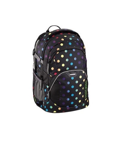 Plecak szkolny Magic Polka Colorful Coocazoo JobJobber 2 czarny w tęczowe kropki najwyższa jakość plecaków szkolnych