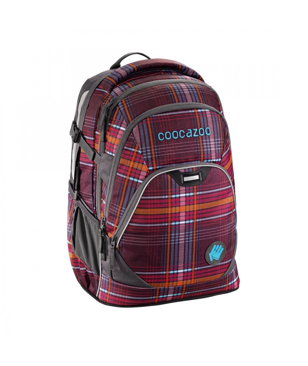 Plecak szkolny Walk The Line Purple – Coocazoo Evverclevver 2 - bordowa kratka - solidne plecaki szkolne, mocne plecaki szkolne
