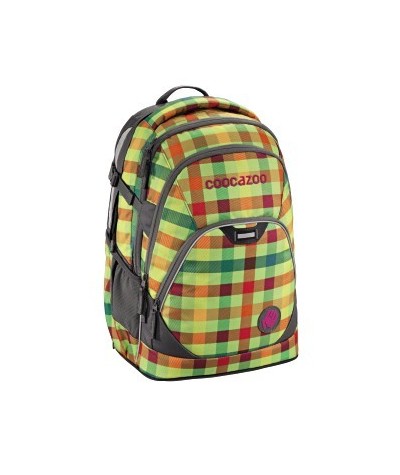 Plecak szkolny Hip To Be Square Green - Coocazoo EvverClevver 2 - jasnozielona kratka - solidny plecak szkolny, zdrowy plecak