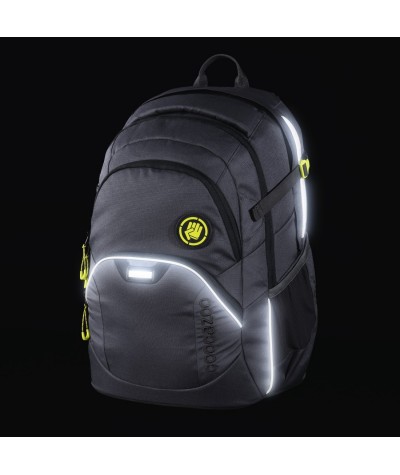 Plecak szkolny SOLID Shadowman - Coocazoo JobJobber 2 - grafitowy - MatchPatch - ciemny plecak dla chłopaka