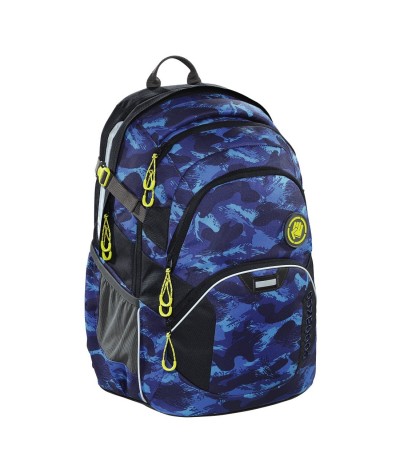Plecak szkolny Brush Camou Coocazoo Jobjobber 2 - granatowe fale - najlepsze plecaki szkolne, najwyższa jakość plecaków