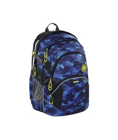 Plecak szkolny Brush Camou Coocazoo Jobjobber 2 - granatowe fale - najlepsze plecaki szkolne, najwyższa jakość plecaków