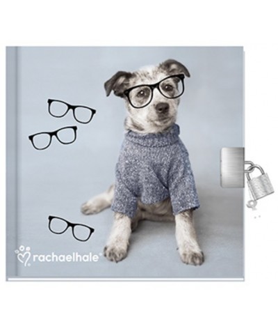Pamiętnik z kłódką pies w okularach