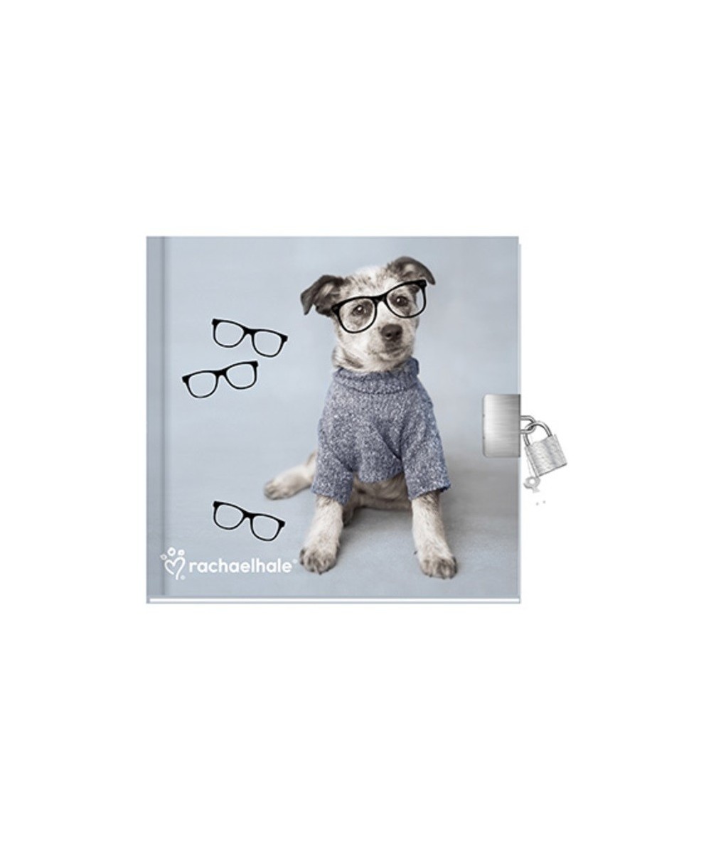 Pamiętnik z kłódką pies w okularach