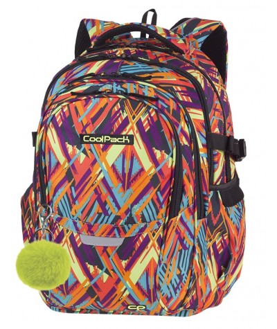 Plecak młodzieżowy CoolPack CP FACTOR COLOR VIBES - 4 przegrody + GRATIS pompon puszek, kolorowy plecak dla dziewczyny
