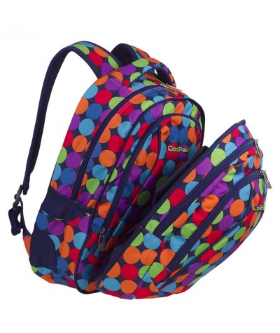 Plecak młodzieżowy CoolPack CP COMBO BUBBLE SHOOTER kolorowe kulki - 2w1 - plecak w kolorowe bańki, kolorowe kropki