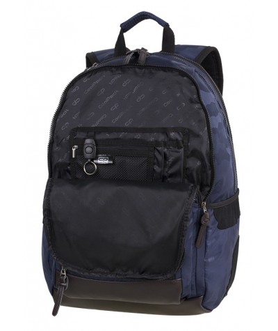 Plecak młodzieżowy CoolPack CP UNIT CAMO NAVY niebieskie moro - plecak dla chłopaka moro z komorą na laptopa