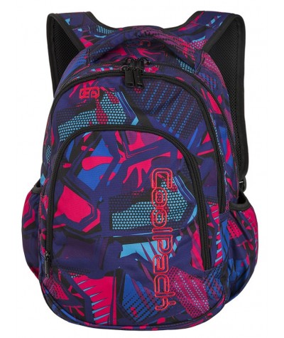 Plecak do klas 1-3 CoolPack CP PRIME CRAZY PINK ABSTRACT multicolor - fioletowy i różowy plecak dla dziewczynki + cooler bag gra