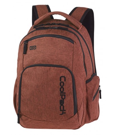 Plecak młodzieżowy COOLPACK CP BREAK SNOW BRICKY/SILVER ceglasty denim, klasyczny plecak czerwona cegła, ceglasty plecak
