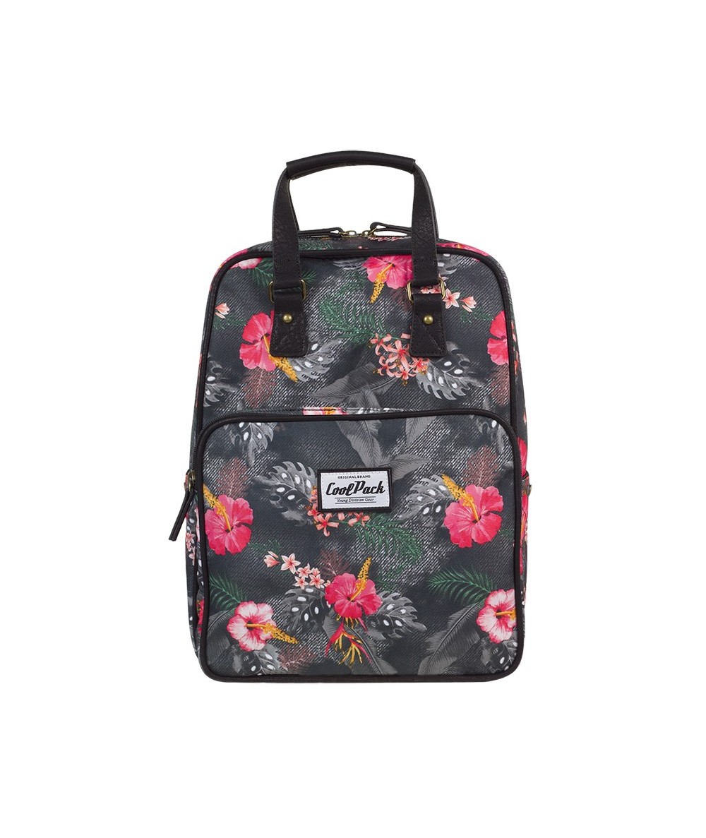 Plecak miejski CoolPack CP CUBIC HIBISCUS wzór vintage plecak jak torebka, plecak w kwiaty, plecak dla dziewczyny