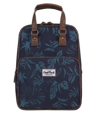 Plecak miejski CoolPack CP CUBIC BLUE DUSK liście vintage, plecak jak torebka, plecak torebka dla dziewczyn