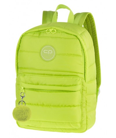 Plecak miejski CoolPack CP RUBY LEMON pikowany limonkowy A113 + GRATIS pompon zawieszka puszek, neonowy plecak dla młodzieży
