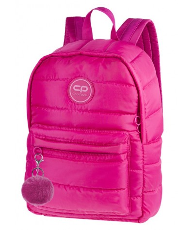 CoolPack CP RUBY PINK pikowany różowy A109 + GRATIS pompon zawieszka puszek, super neonowy różowy plecak dla dziewczyny