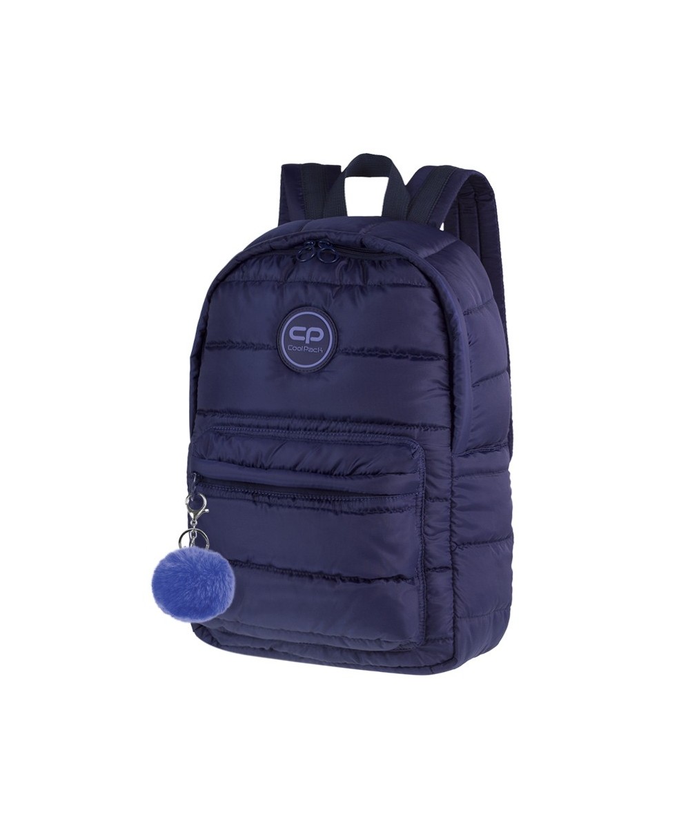 Plecak miejski CoolPack CP RUBY NAVY BLUE pikowany granatowy A107 + GRATIS zawieszka, puszek, pompon, plecak jak kurtka