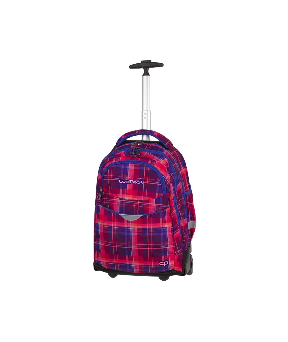 Plecak na kółkach CoolPack CP RAPID MELLOW PINK różowy w kratkę A510, dla dziewczyn w szkole podstawowej