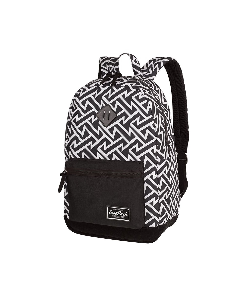 Plecak miejski CoolPack CP GRASP BLACK & WHITE TRIBAL geometryczne wzory, czarno biały plecak dla chłopaka i dziewczyny