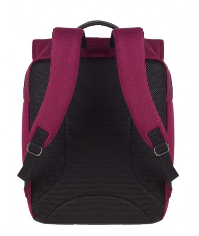 Plecak miejski CoolPack CP TRAFFIC BURGUNDY wiśniowy vintage na laptop - plecak miejski dla dziewczny, styl retro, plecak kostka