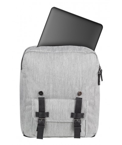 Plecak miejski CoolPack CP TRAFFIC GREY szary vintage na laptop - dla dziewczyn i chłopaka do szkoły, na uczelnię, plecak kostka