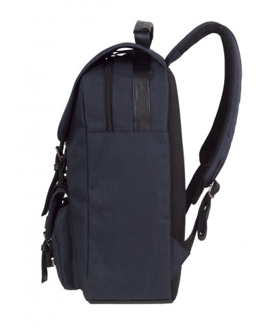 Plecak miejski CoolPack CP TRAFFIC BLACK czarny vintage na laptop - czarny męski plecak w stylu vintage, plecak kostka