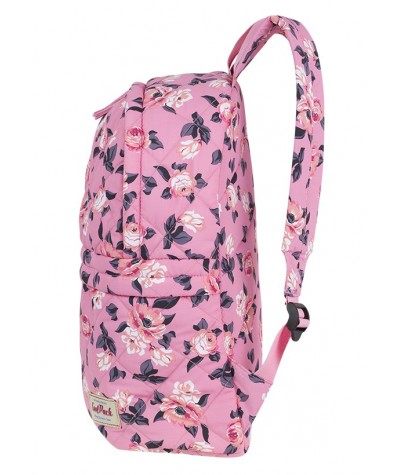 Plecak wycieczkowy CoolPack CP FANNY PINK ROSE GARDEN pikowany różowy w kwiaty A102 + GRATIS puszek, maksymalnie różowy plecak