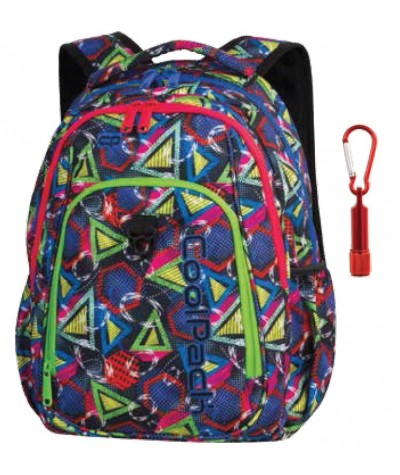 Plecak młodzieżowy CoolPack CP STRIKE GEOMETRIC SHAPES trójkąty A201+ GRATIS latarka, plecak szkolny dla chłopca