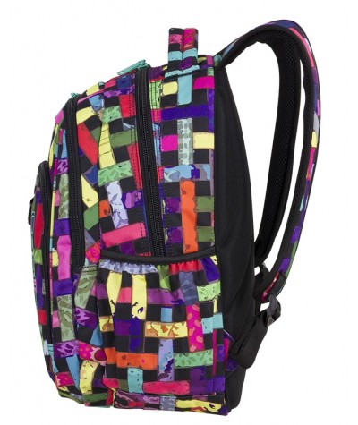 Plecak młodzieżowy CoolPack CP STRIKE RIBBON GRID wstążki A296 + GRATIS pompon. Modny plecak w kratkę dla dziewczyny.