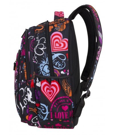 Plecak młodzieżowy CoolPack CP STRIKE EMOTIONS serca A254 + GRATIS pompon. Słodki plecak miłość dla dziewczyn.