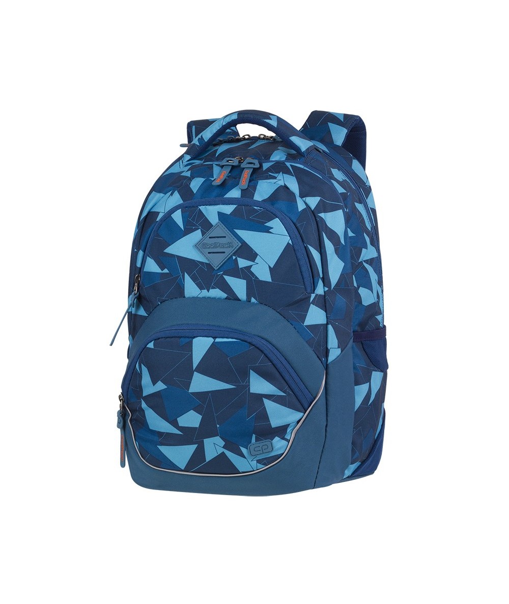 Plecak młodzieżowy ergo CoolPack CP VIPER AZURE niebieskie trójkąty - A580 - mocny plecak dla chłopaka do szkoły, niezniszczalny