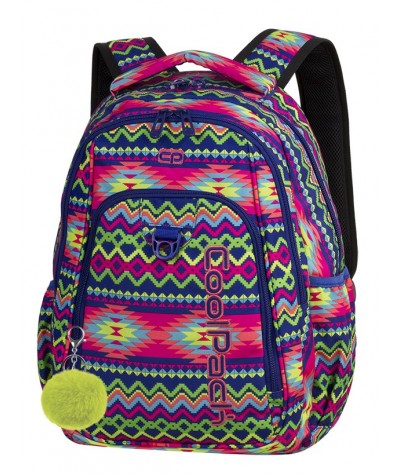 Plecak młodzieżowy CoolPack CP STRIKE BOHO ELECTRA neon boho + GRATIS pompon. Elektryczny plecak dla energetycznej dziewczyny