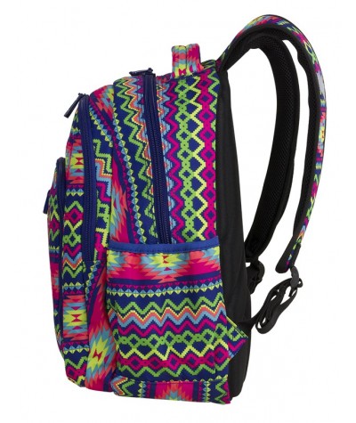 Plecak młodzieżowy CoolPack CP STRIKE BOHO ELECTRA neon boho + GRATIS pompon. Elektryczny plecak dla energetycznej dziewczyny