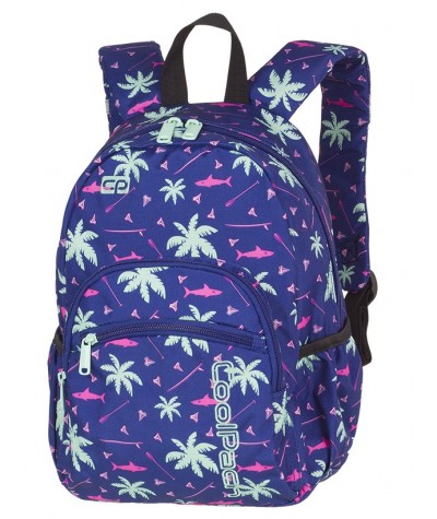Plecak mały CoolPack CP MINI PINK SHARKS palmy - A262 - dla dziewczynki do przedszkola lub na wycieczkę